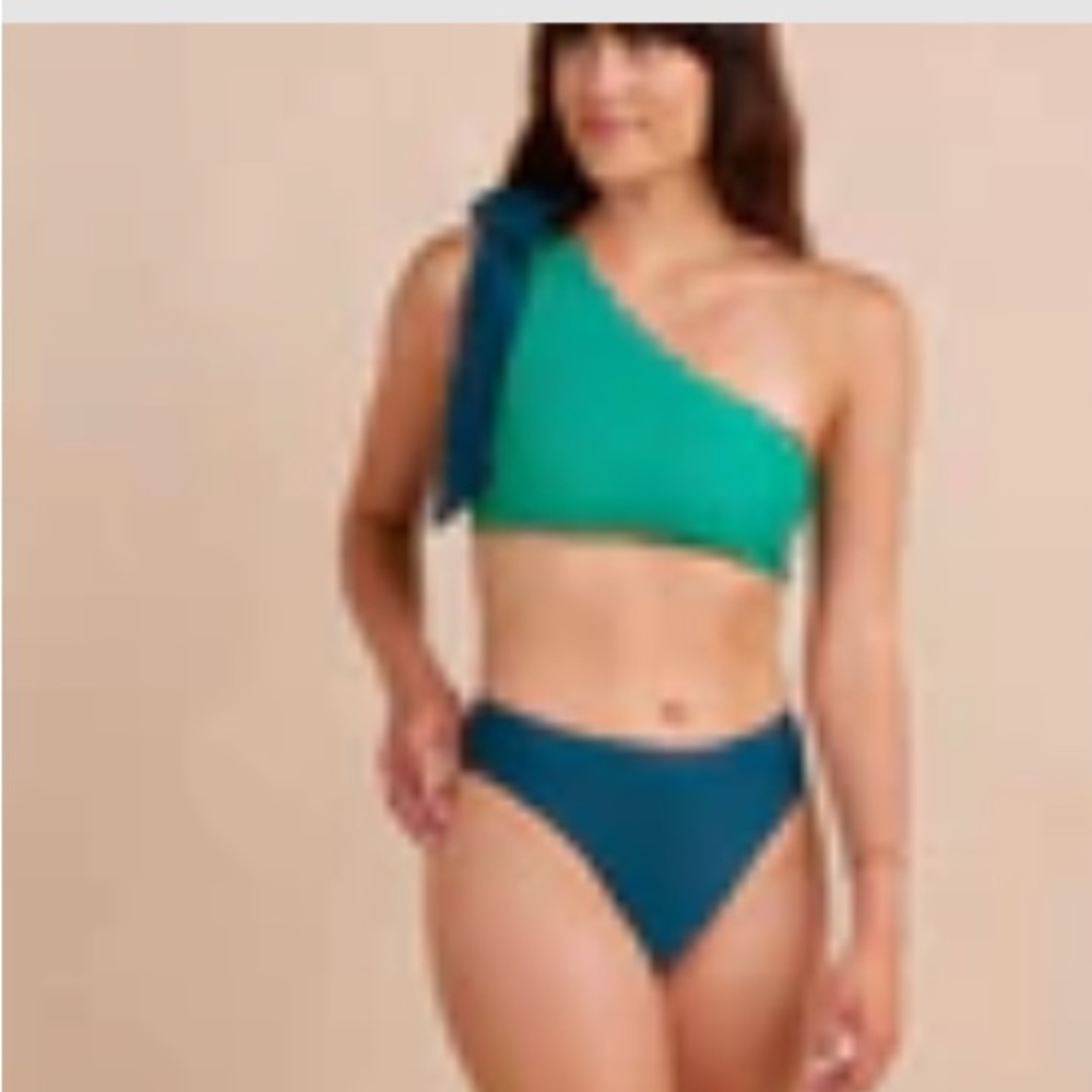 summersalt One-Shoulder Bikini Set in Teal and Emerald - Picture 4 of 4